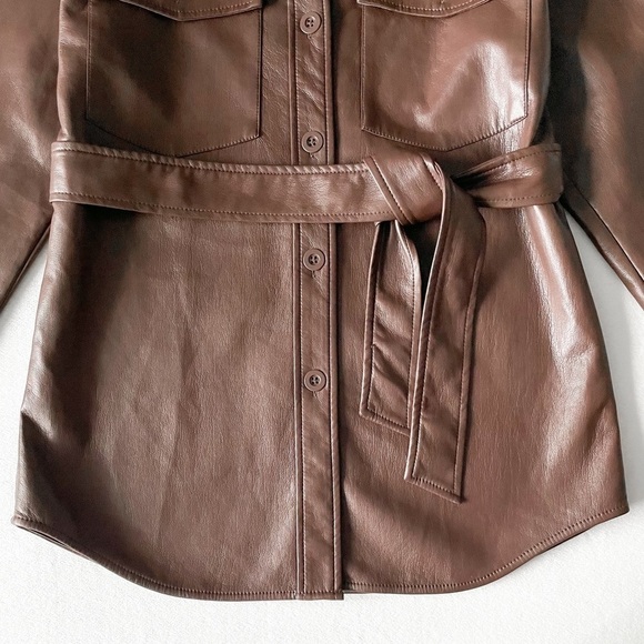 BABATON NWOT Vegan Leather Belted Jacket - Picture 6 of 13